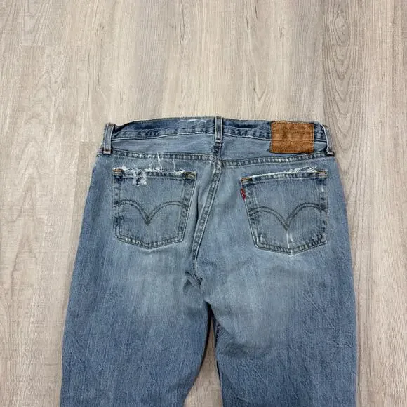 Vintage Levis 527 Low Boot Cut Jeans Men's 34x30 Blue Faded Cowboy Western y2k - Picture 10 of 16